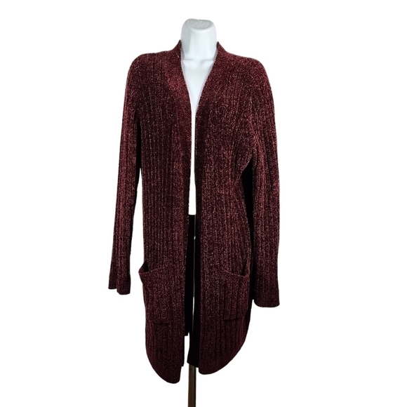 MATTY M CHENILLE OPEN FRONT CARDIGAN - Picture 1 of 8